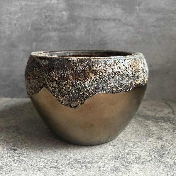 Gold Distressed Ceramic Planter