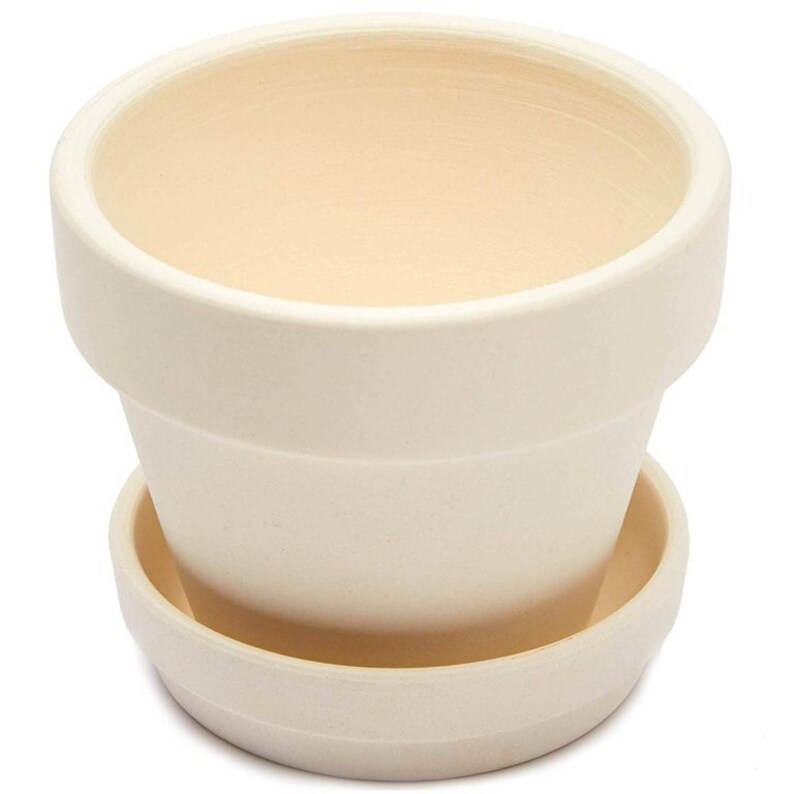 Mini White Clay Terracotta Plant Pots with Saucers for Etsy