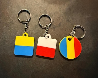 Llaveros de países, llaveros, Polonia, Rumania, Ucrania
