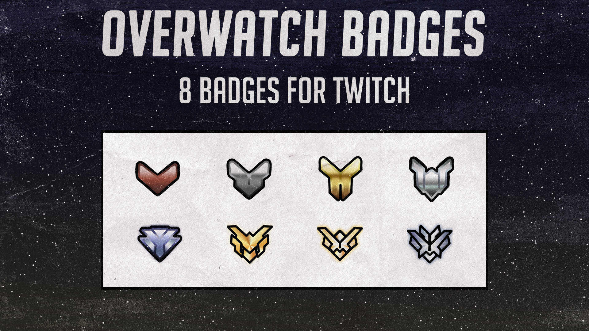 Twitch Sub Badges / Cheer Bit Badges Overwatch Ranks 