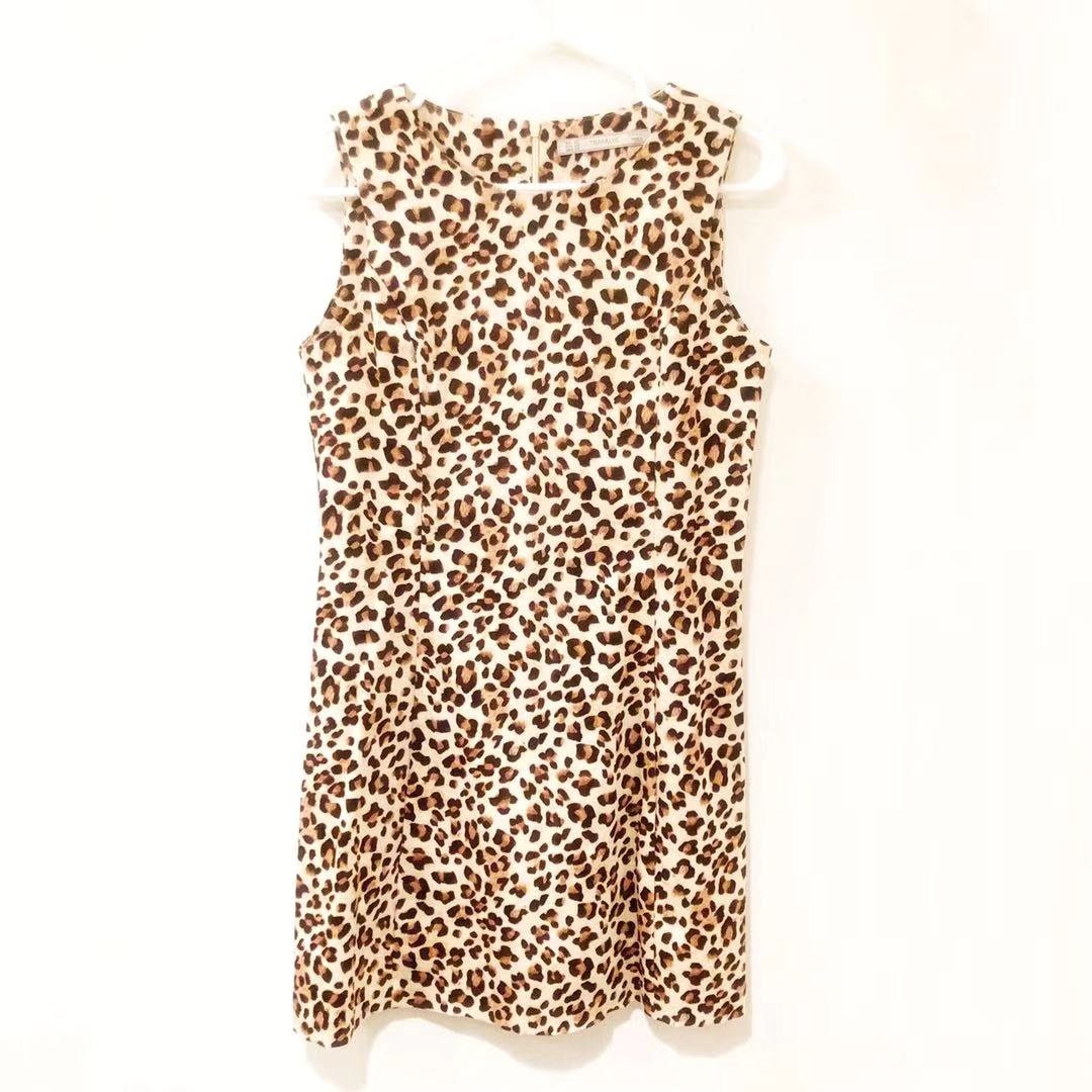 Zara animal print/Leopard sleeveless ALine dress. Etsy