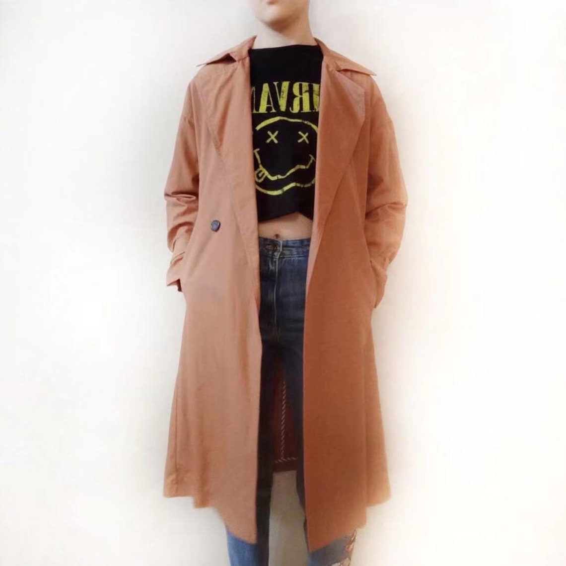 Zara trench coat with belt. waterproof. size xs. Etsy