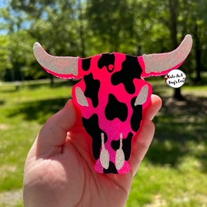 Cow Print Bull Skull freshie