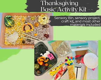 Kit de actividades de Acción de Gracias, Kit de manualidades, Kit de aprendizaje, Aprendizaje en el hogar, Juego sensorial : incluye PDF de 35 páginas, más de 15 actividades, diseñado por un OT