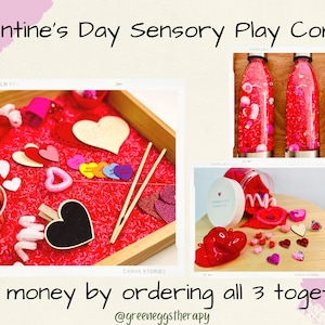 Hearts Sensory Kit, Hearts Sensory Bin, Sensory Bottle, Sensory Jar, Sensory Box, Sensory Toys, Sensory Play, Toddler Gift-OT