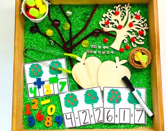 Apple Picking Sensory Bin, Apple Orchard Activity, Sensory Kit, Sensory Box, Play Kit, Busy Box, Busy Kit, Preschool Activity-Made by an OT