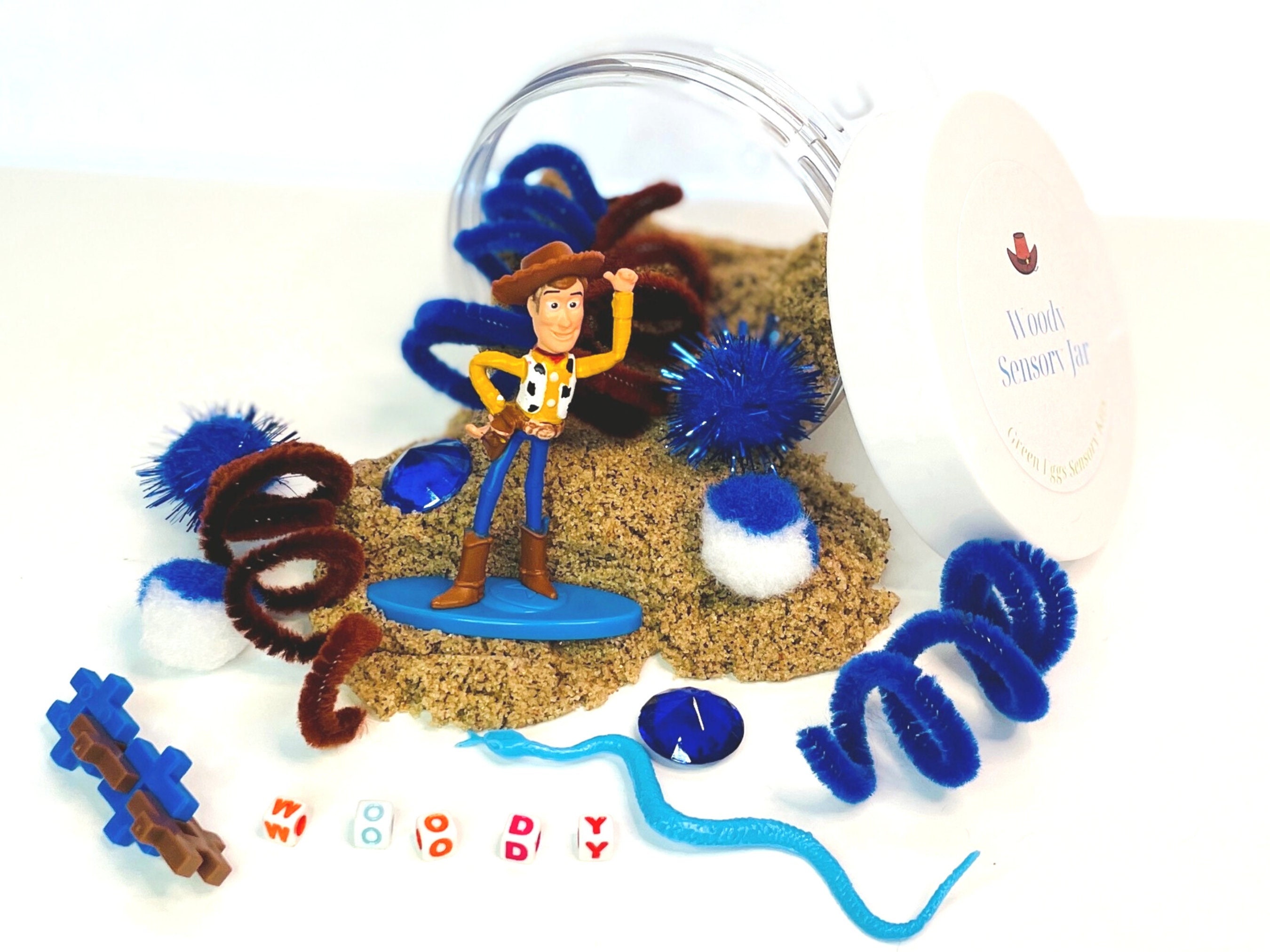 Woody Sensory Jar, Kinetic Sand Sensory Jar, Kinetic Sand Sensory