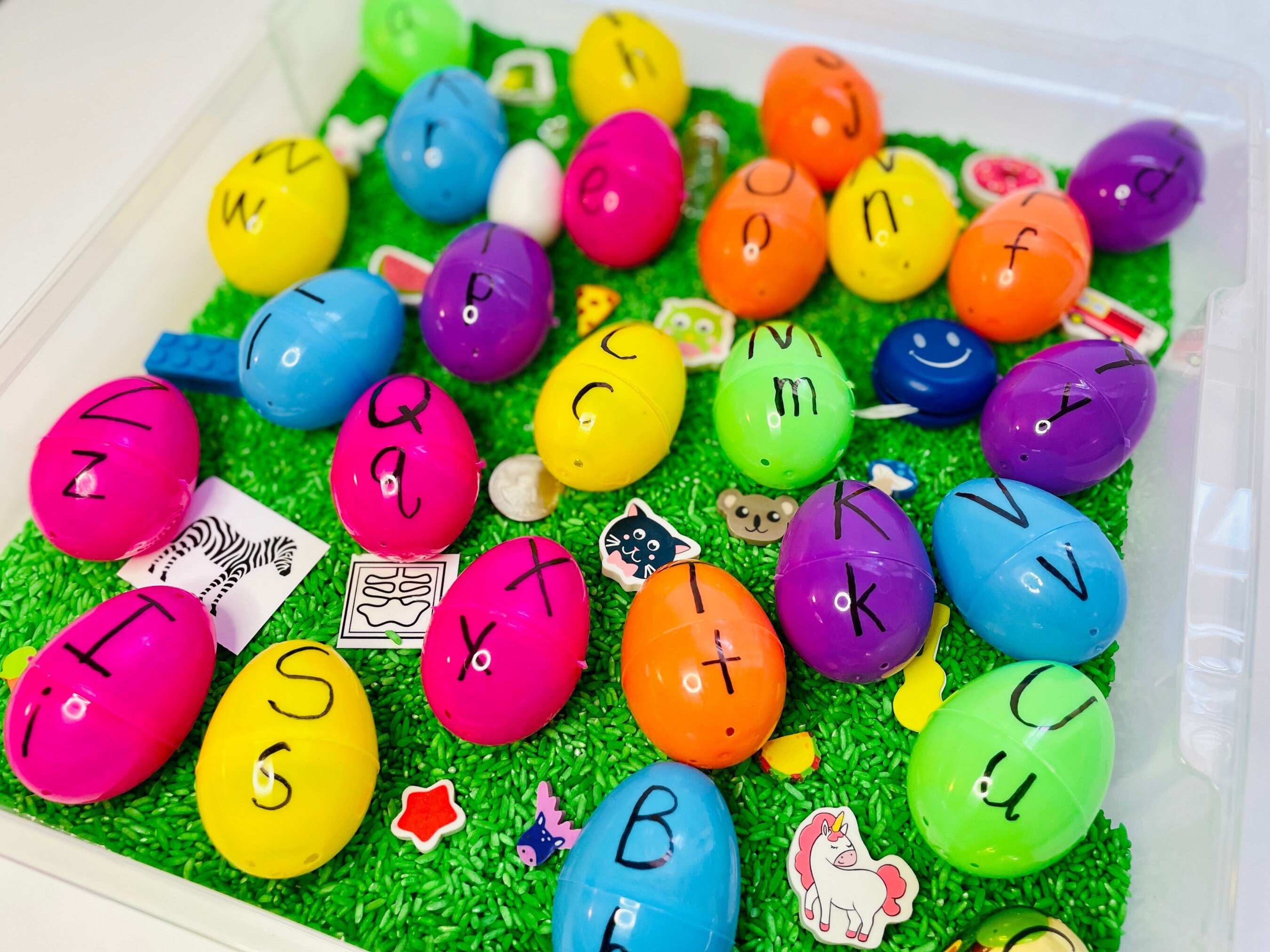 Easter Sensory Bin, Easter Basket Stuffer, Easter Gift, Alphabet Sensory Bin, Activity Kit, Preschool Activity,Toddler Play -Made by an OT