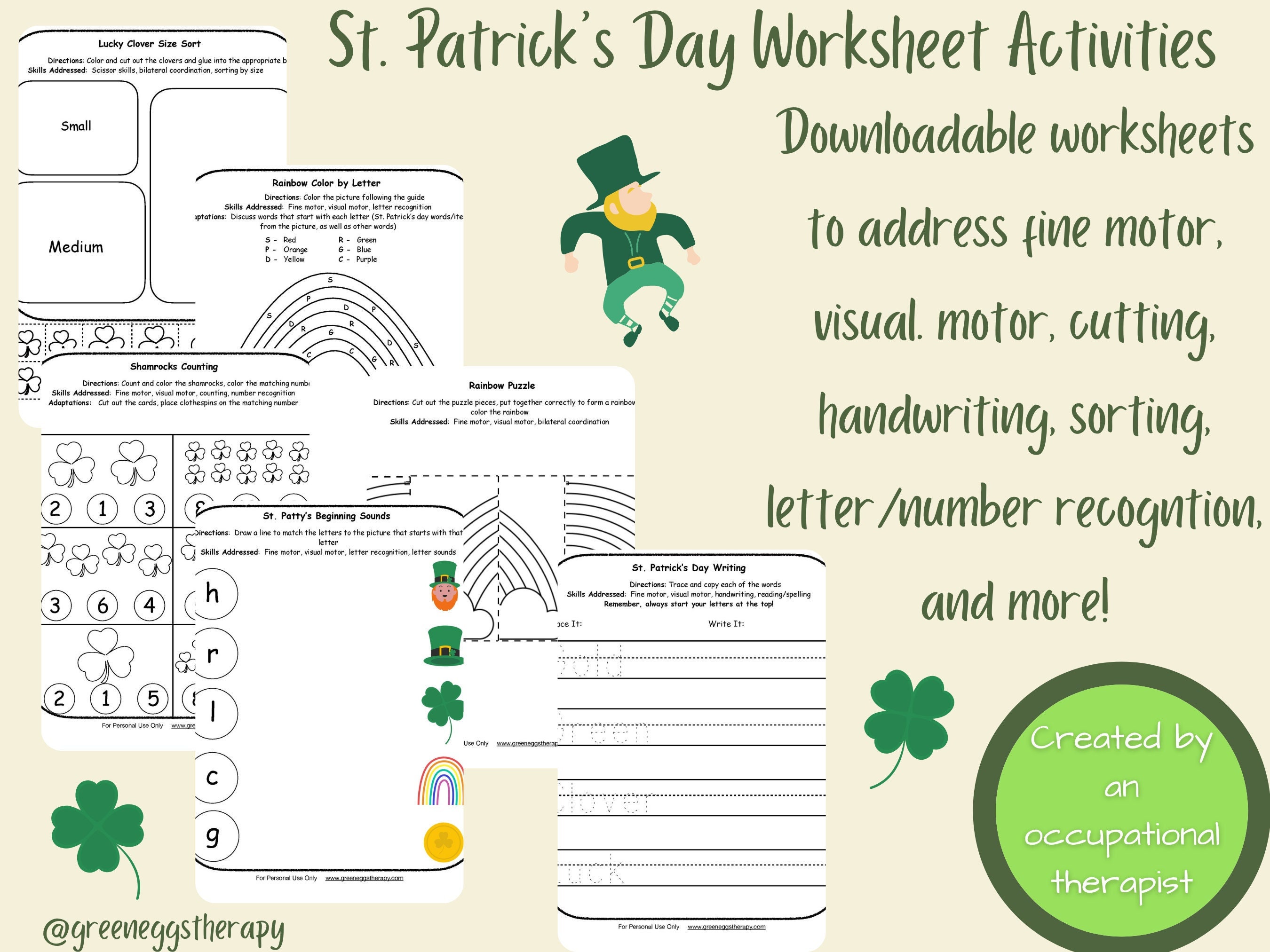 St. Patrick's Day Activity Worksheets St. Patty's - Etsy