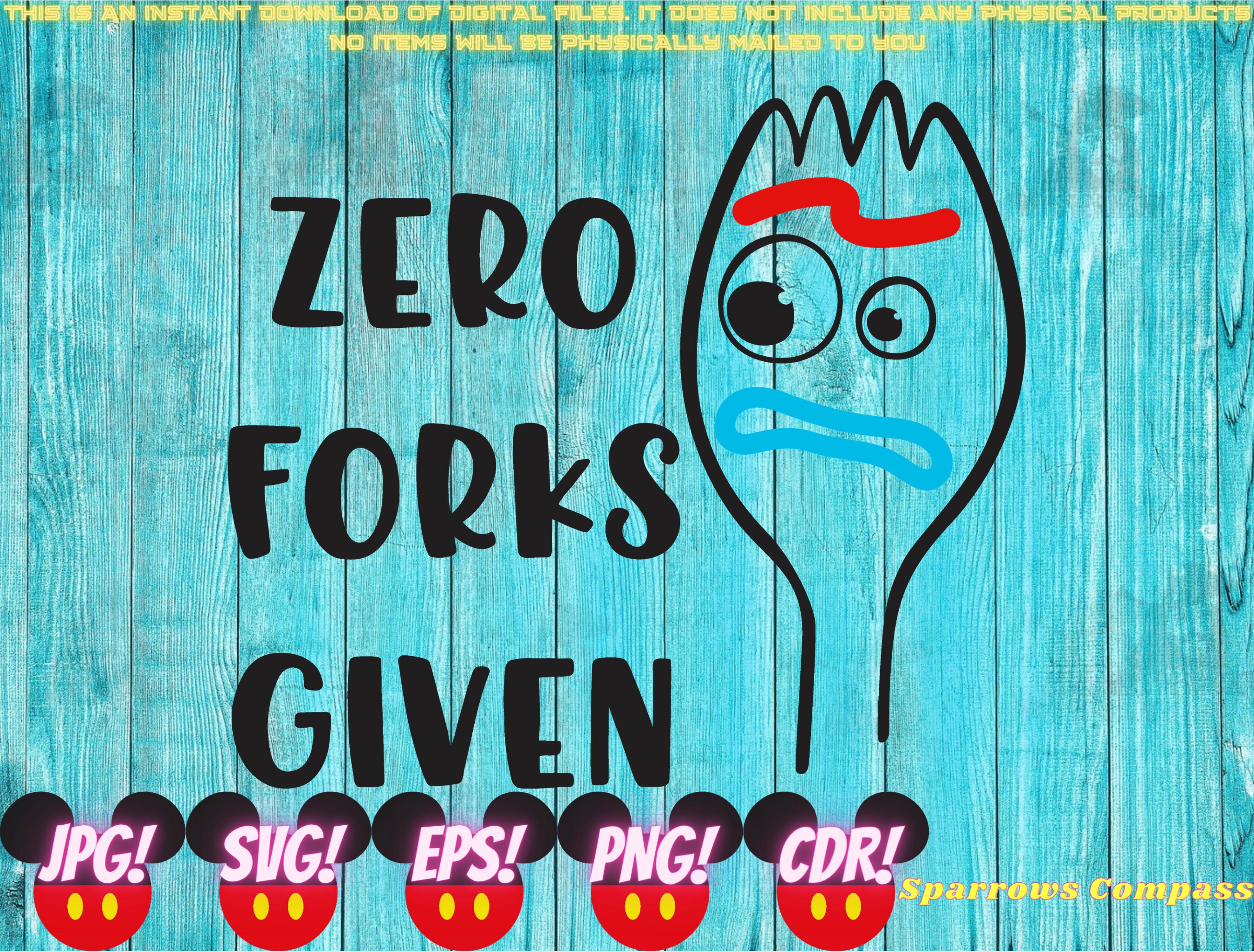 Disney SVG Toy Story Forky Zero Forks Given Digital File Etsy