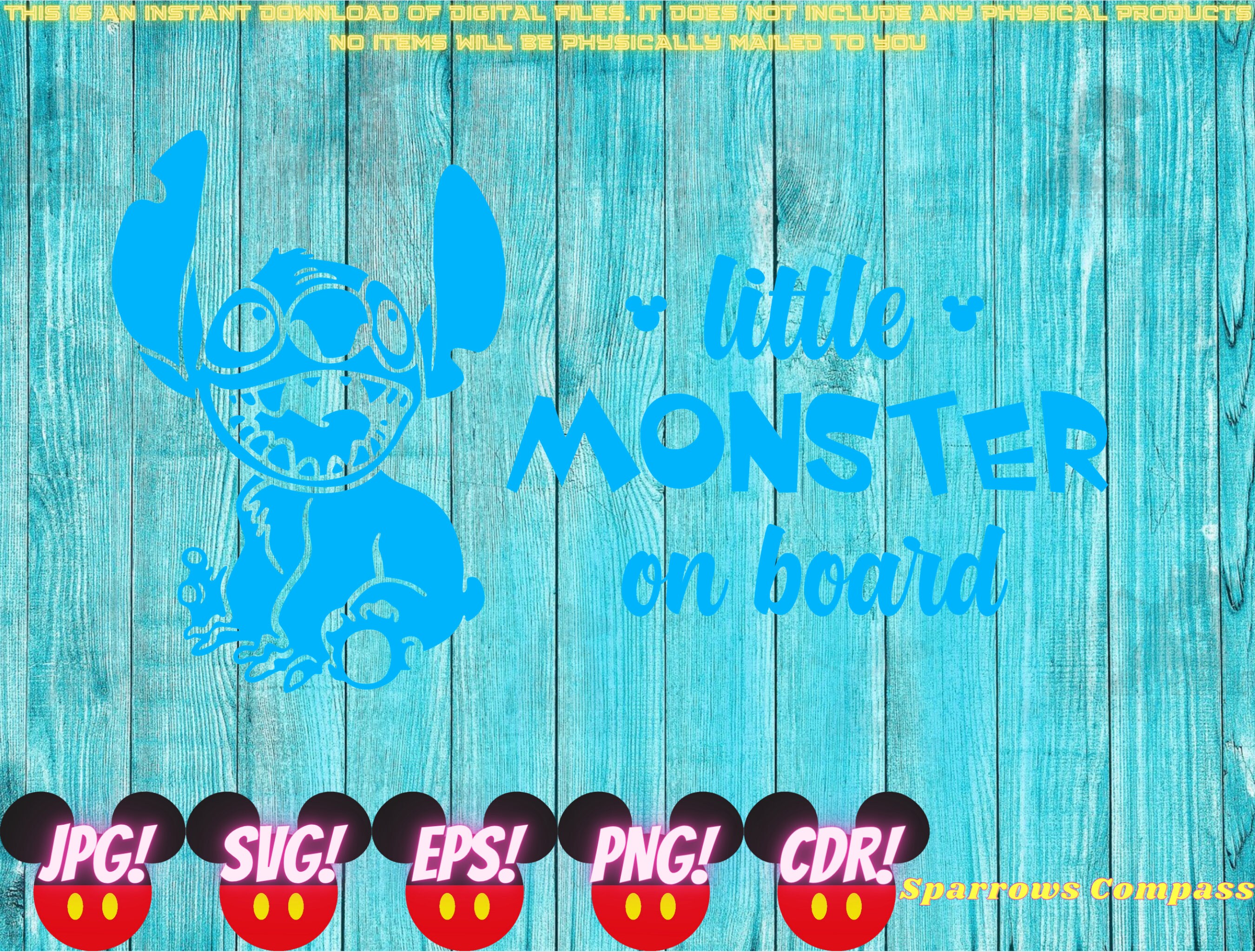 Disney SVG Stitch Little Monster on Board Digital File Only | Etsy