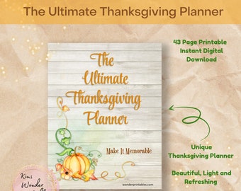 De ultieme Thanksgiving Planner, Thanksgiving Organizer, Afdrukbaar, Thanksgiving Menu Sjabloon, Thanksgiving Planner en Organizer, PDF