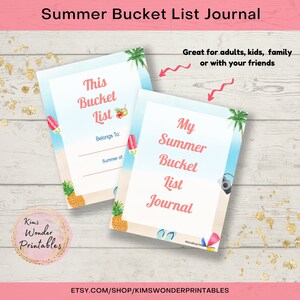Diario de la lista de deseos de verano, Lista de deseos, Actividades de verano, Diversión de verano, Lista de tareas de verano, Lista de verificación de verano, Verano imprimible, Lista de Wisk