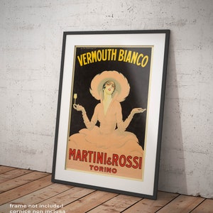 Poster Dudovich Martini e Rossi Riproduzione Manifesto Affiche Vintage, Giclee Stampa Fine Art Decorazione Casa Ristoranti Bar