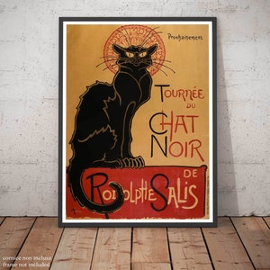 Poster Théophile Alexandre Steinlen Tournée du Chat Noir di Rodolphe Salis Riproduzione Giclee Stampa Artistica Fine Art Decorazione Casa