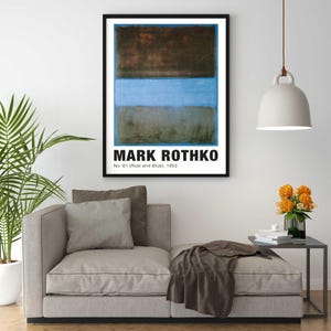 Poster Mark Rothko Untitled (Blue divided by Blue) Riproduzione Giclee Stampa Fine Art su Carta Fotografica Satinata 240 Decorazione Casa
