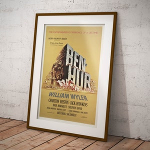Poster Film Ben Hur 1959 Riproduzione Giclee Stampa Fine Art Locandina Manifesto Cinema ideale per Decorazione Casa
