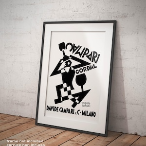 Poster Vintage De Pero Cordial Campari l'Aperitivo Riproduzione Giclee Stampa Artistica Fine Art su Carta Fotografica Satinata 240 gr