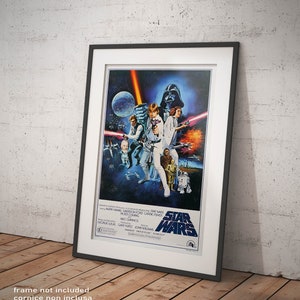 Poster Star Wars 1977 Riproduzione Vintage Manifesto Cinema Film Affiche Giclee Stampa Artistica Fine Art