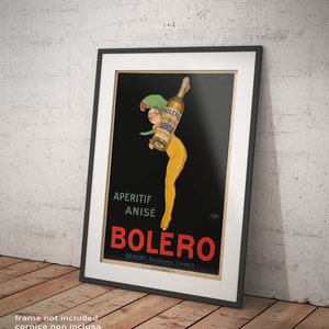 Poster Bolero Aperitif Anise Riproduzione Manifesto Affiche Vintage, Giclee Stampa Fine Art ideale per Decorazione Casa Ristoranti Bar