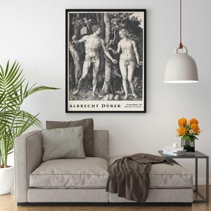 Poster Albrecht Dürer Adamo ed Eva Riproduzione Giclee Stampa Fine Art su Carta Fotografica Satinata 240 gr ideale per Decorazione Casa