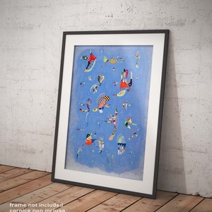 Poster Astratto Kandinsky Cielo Blu Riproduzione Giclee Stampa Artistica Fine Art Moderno ideale per Decorazione Casa