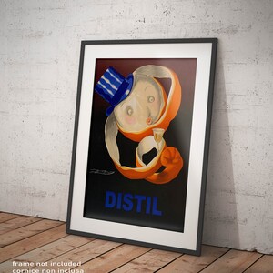 Poster Mauzan Distil Riproduzione Vintage, Giclee Stampa Fine Art ideale per Decorazione Casa Ristoranti Bar