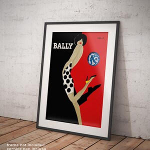 Poster Bernard Villemot Bally Riproduzione Giclee Stampa Artistica Fine Art ideale per Decorazione Casa