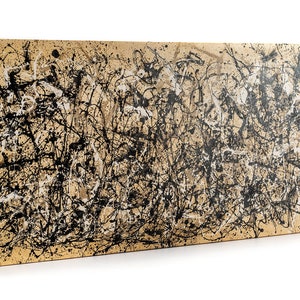 Quadro Pollock - Autumn Rhythm Stampa Giclée su Tela In Cotone - Vernice Effetto Pennellate - Intelaiato Pronto da Appendere