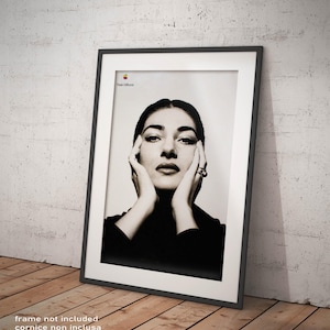 Poster Vintage Apple Think Different Maria Callas Riproduzione Giclee Stampa Artistica Fine Art su Carta Fotografica Satinata 240 gr