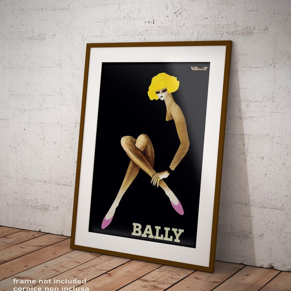 Affiche Bernard Villemot Bally Blonde Reproduction Giclée Fine Art Print idéale pour la Décoration de la Maison