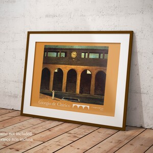 Art Poster Giorgio de Chirico l'Enigma dell'Ora Riproduzione Artistica di Pregio Giclee Stampa Fine Art ideale per Decorazione Casa