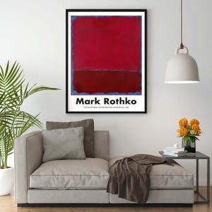 Poster Mark Rothko Untitled (Red and Burgundy over Blue) Riproduzione Giclee Stampa Fine Art su Carta Fotografica Satinata Decorazione Casa