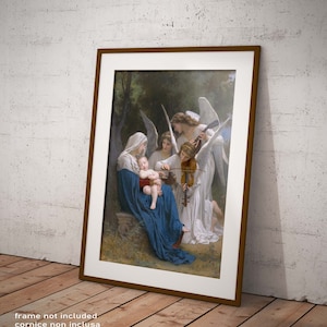 Poster William-Adolphe Bouguereau Song of the Angels Riproduzione Giclee Stampa Artistica Fine Art ideale per Decorazione Casa
