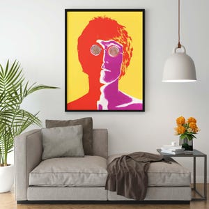 Poster Vintage John Lennon Riproduzione Giclee Stampa Artistica Fine Art su Carta Fotografica Satinata 240 gr ideale per Decorazione Casa