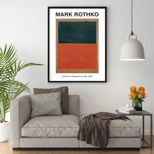 Poster Mark Rothko Green and Tangerine on Red Riproduzione Giclee Stampa Fine Art su Carta Fotografica Satinata 240 gr per Decorazione Casa