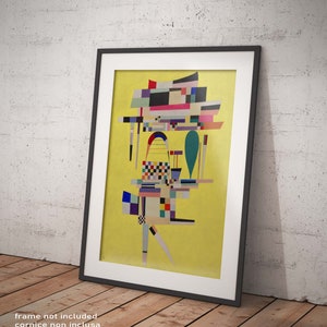 Poster Astratto Kandinsky Yellow Painting Riproduzione Giclee Stampa Artistica Fine Art Moderno ideale per Decorazione Casa
