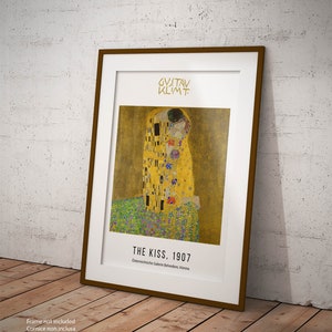Poster Gustav Klimt Il Bacio The kiss Riproduzione Giclee Stampa Fine Art Moderno ideale per Decorazione Casa