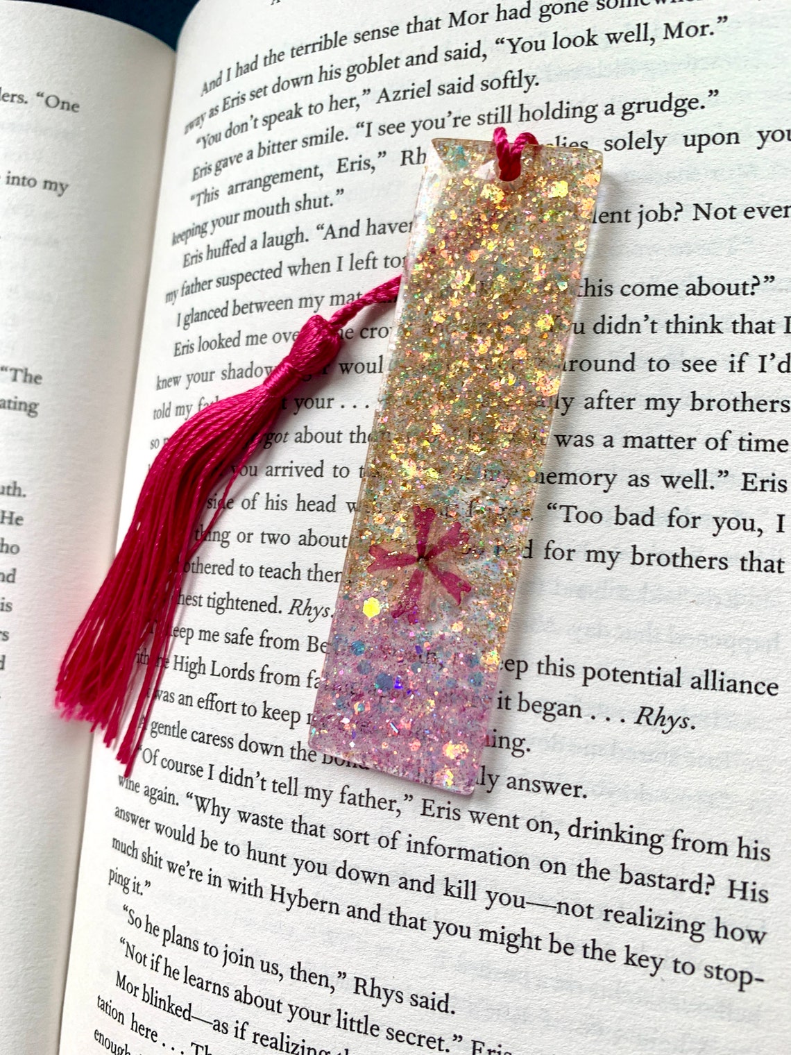 SMALL Glitter Resin Bookmark Etsy