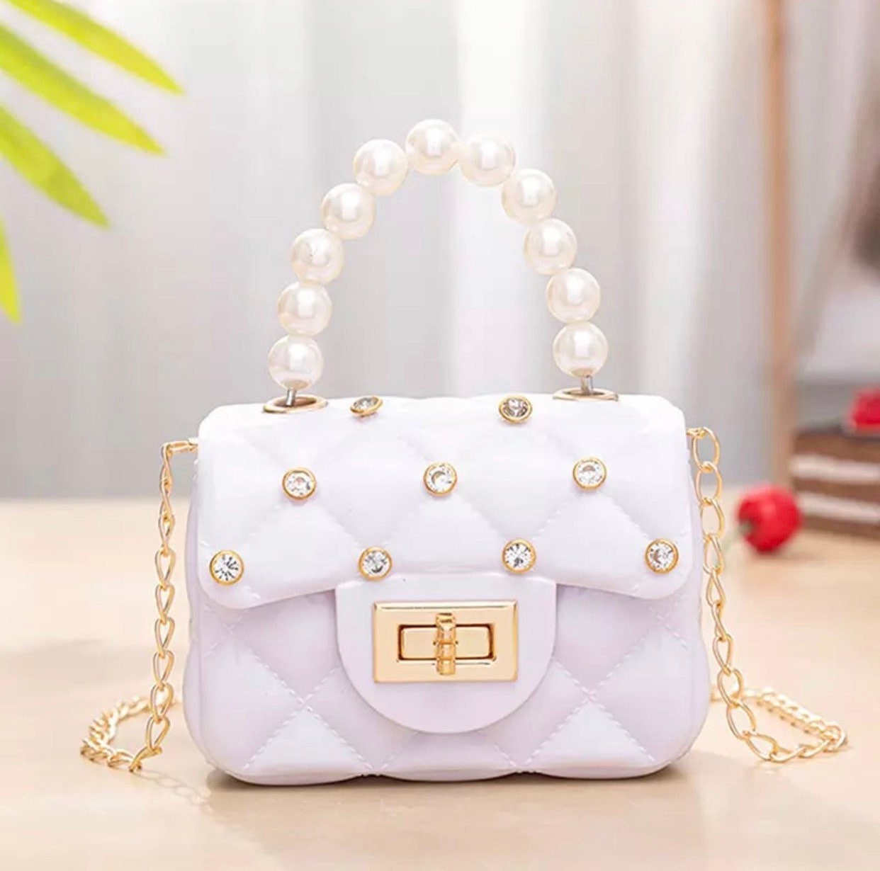Hosby 2 Pcs Bag Charms for Handbags, Women's Flower Bag Chains Pendant Accessories for Wallet Purse Shoulder Bag Decorations