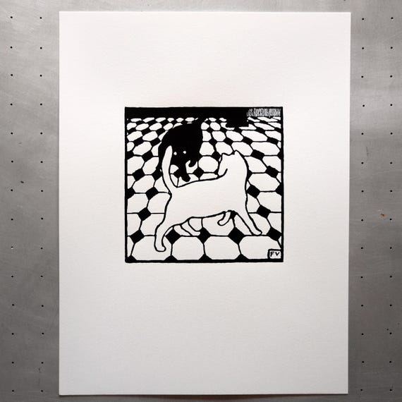Two Cats - Felix Vallotton - Serigraph - Handmade Print - Image