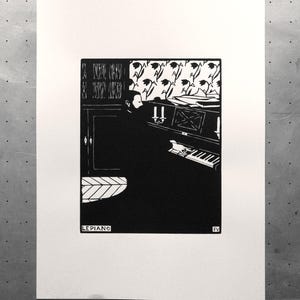 O Piano - Felix Vallotton - Serigrafia - Impressão artesanal - Imagem - Música - Serigrafia