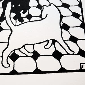 Zwei Katzen - Felix Vallotton - Siebdruck - Handgemachter Druck - Bild - Druck - Siebdruck - Kunst Bild 5