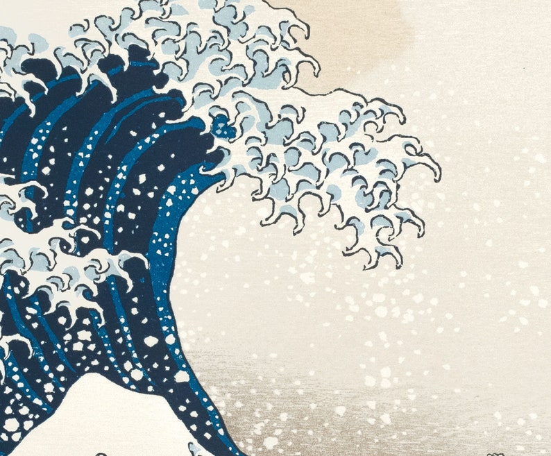 The Great Wave off Kanagawa Hokusai Screenprint Japanese print Handcrafted Image Print Screenprint Art Japanese art image 2