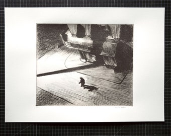 Night Shadows - Edward Hopper - Zeefdruk - Print - Handgemaakt - Afbeelding - Print - Zeefdruk - Art