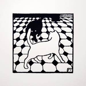 Zwei Katzen - Felix Vallotton - Siebdruck - Handgemachter Druck - Bild - Druck - Siebdruck - Kunst Bild 2