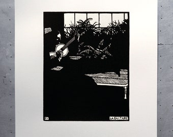 La Guitare - Felix Vallotton - Sérigraphie - Estampe artisanale - Image - Impression - Screenprint