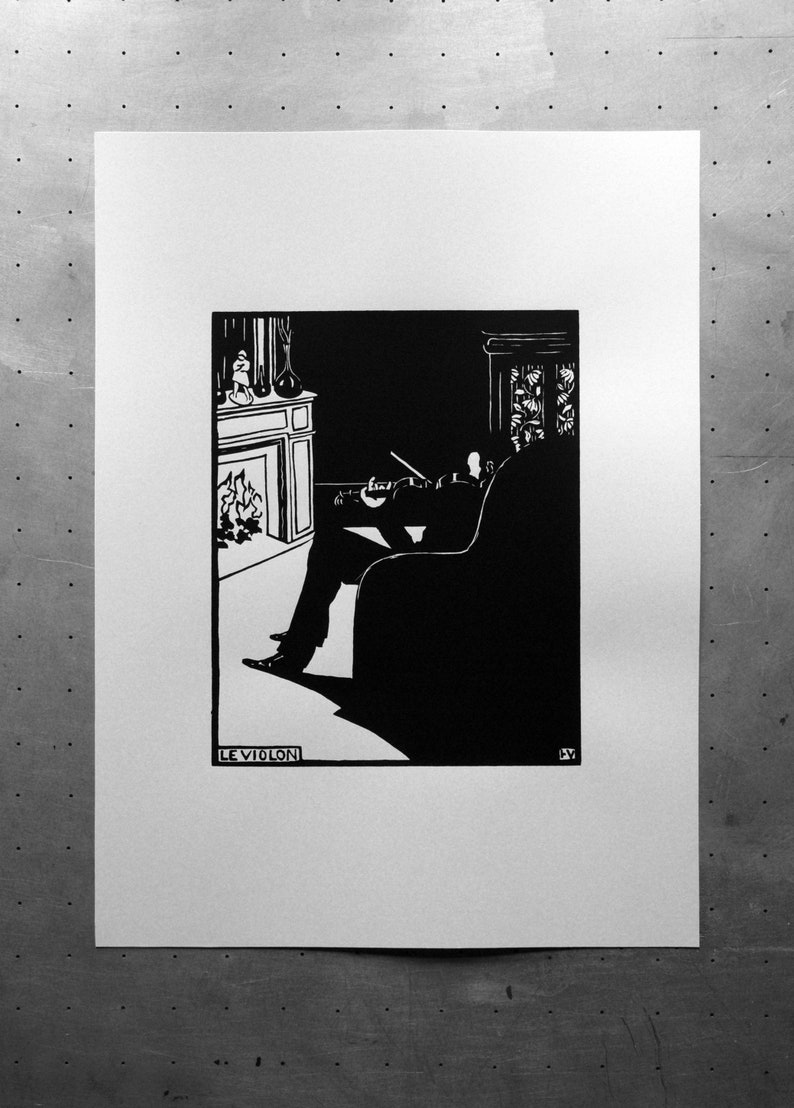 La Violon Felix Vallotton Sérigraphie Estampe artisanale Image Impression Screenprint image 1