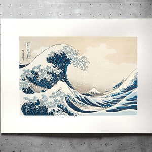 The Great Wave off Kanagawa Hokusai Screenprint Japanese print Handcrafted Image Print Screenprint Art Japanese art image 1