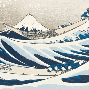 The Great Wave off Kanagawa Hokusai Screenprint Japanese print Handcrafted Image Print Screenprint Art Japanese art image 3
